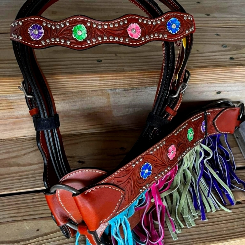 Horse Sized #Fringe#Colorful#TackSet
